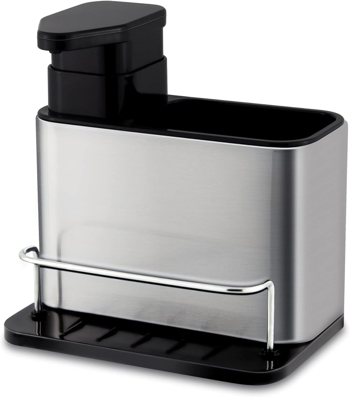 IndusBay Kitchen Sink Caddy with Liquid Soap Dispenser Lightweight and Sturdy  NonSlip Base  Simple Water Drainage System  E