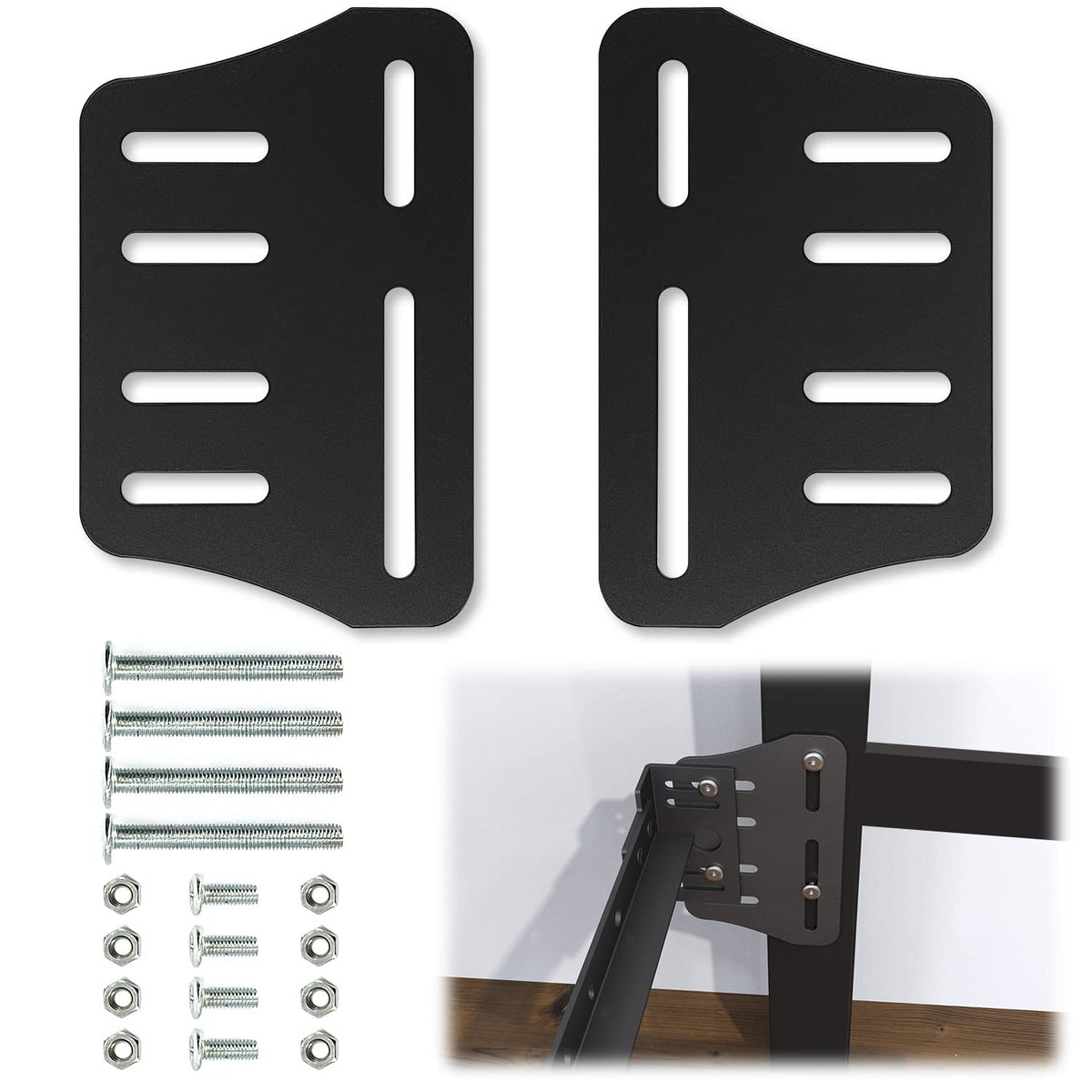 appacare 2 PCS Bed Frame Brackets Modi-Plate Bed Frame Adapter/Connector, Heavy Duty Bed Frame Modification to Connect Headboard