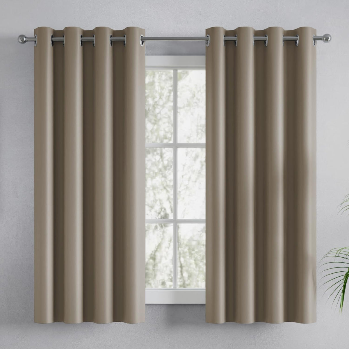 haus & kinder Solid Blackout Door Curtains 7 Feet Long Pack of 2 Door Curtains, 7 Feet Curtains for Door, 100% Room Darkening (M