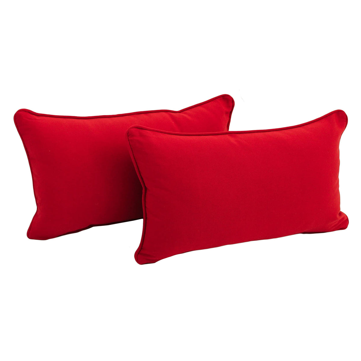 Blazing Needles Corded Twill Throw Pillows (Set of 2), 20&quot; x 12&quot;, Red