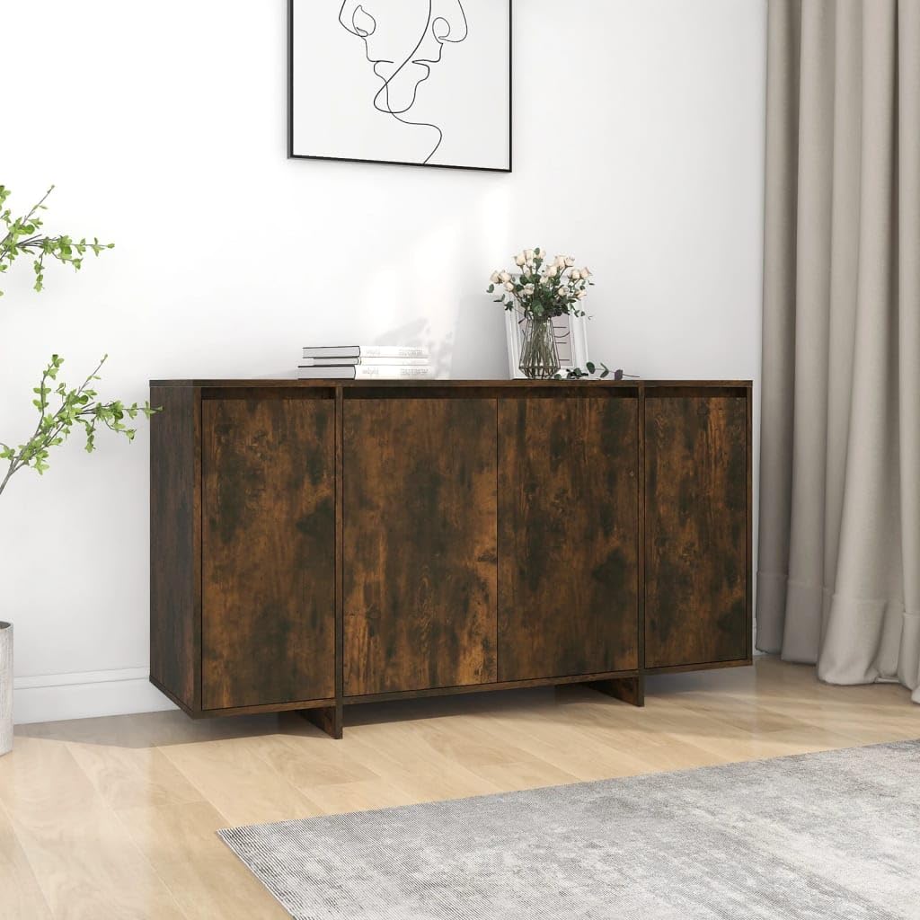 vidaXL Sideboard Smoked Oak 53.1&quot;x16.1&quot;x16.1&quot; Chipboard