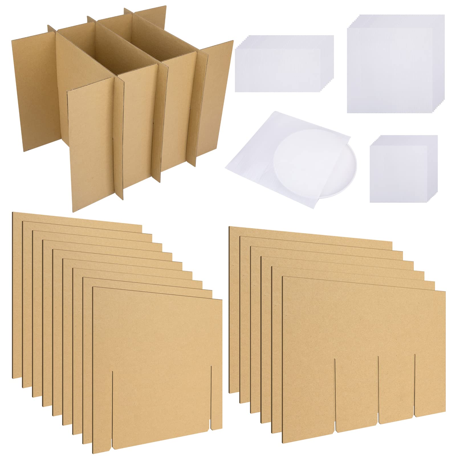 4 Sets Dish Packing Kit,Glass Dividers For Moving Boxes,Kitchen Dish Packing Kit With 30 Pcs Foam Pouches Fits In 16X12X12' Box