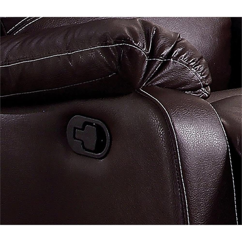 Acme Zuriel Faux Leather Rocker Recliner in Brown