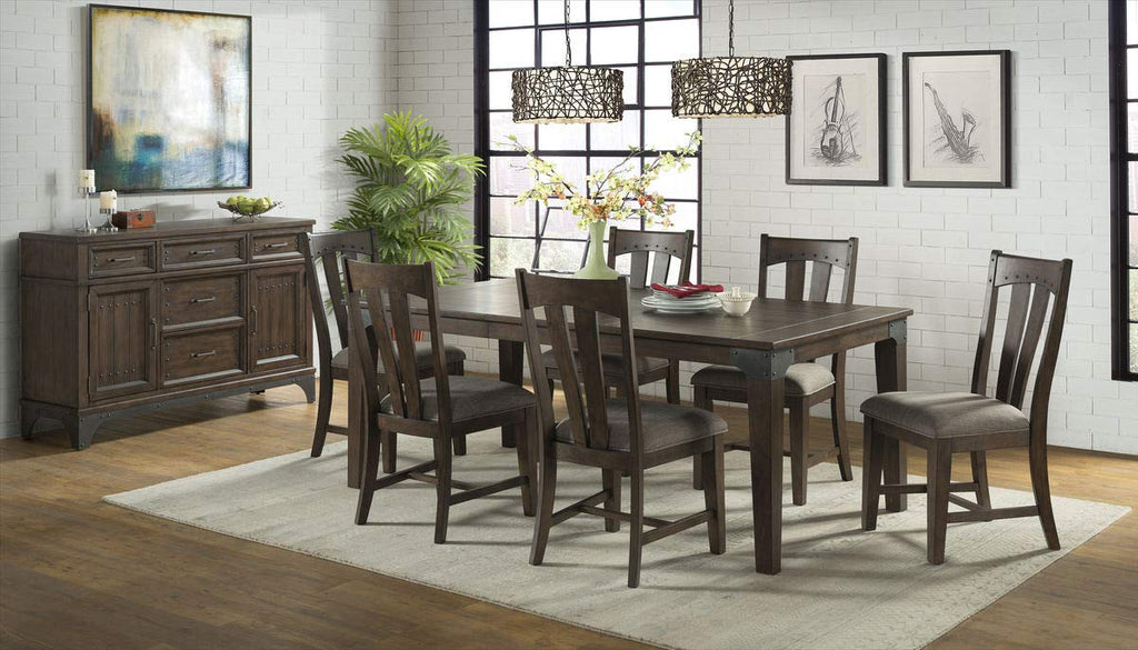 Carefree Home Furnishings Whiskey River 60-78" Wide Leaf, Gun Powder Gray Dining Tables, Gunpowder Grey