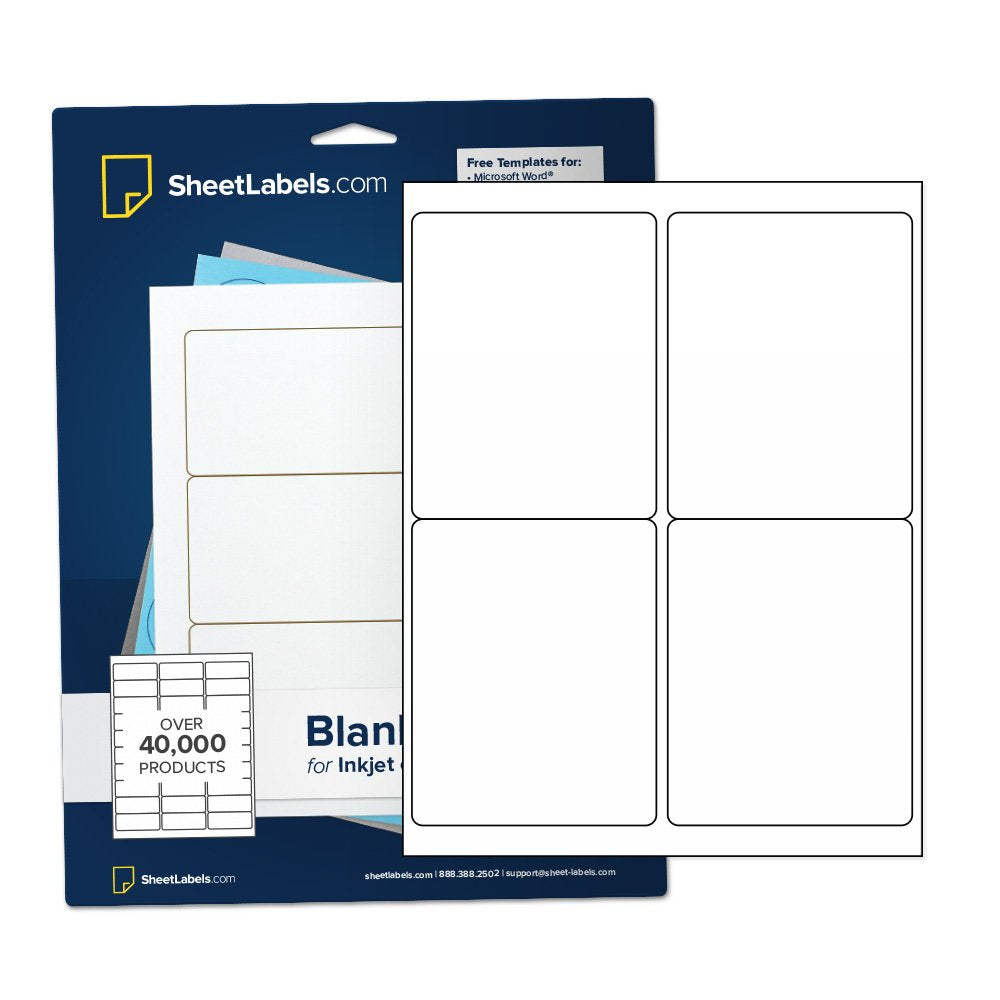4' X 5' Labels For Shipping/Mailing From Sheetlabels.Com, Laser Or Inkjet Printable, 400 Labels - 100 Sheets