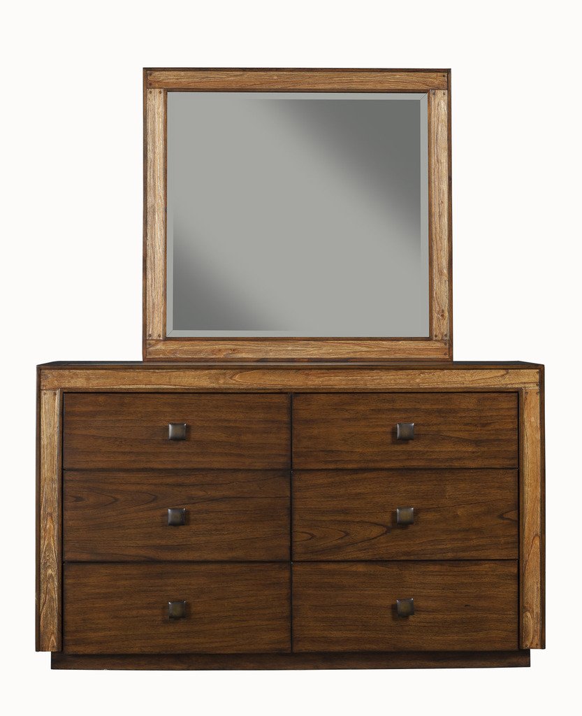 Alpine Furniture Jimbaran Mirror, 38&quot; x 40&quot;, Tobacco Finish