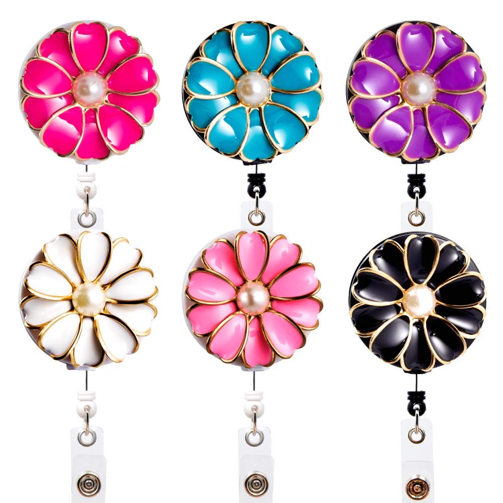 Retractable Badge Reels, Id Badge Clip Retractable With Alligator Clip, Colors Id Badge Holder Clip For Women, Nurse, Teacher