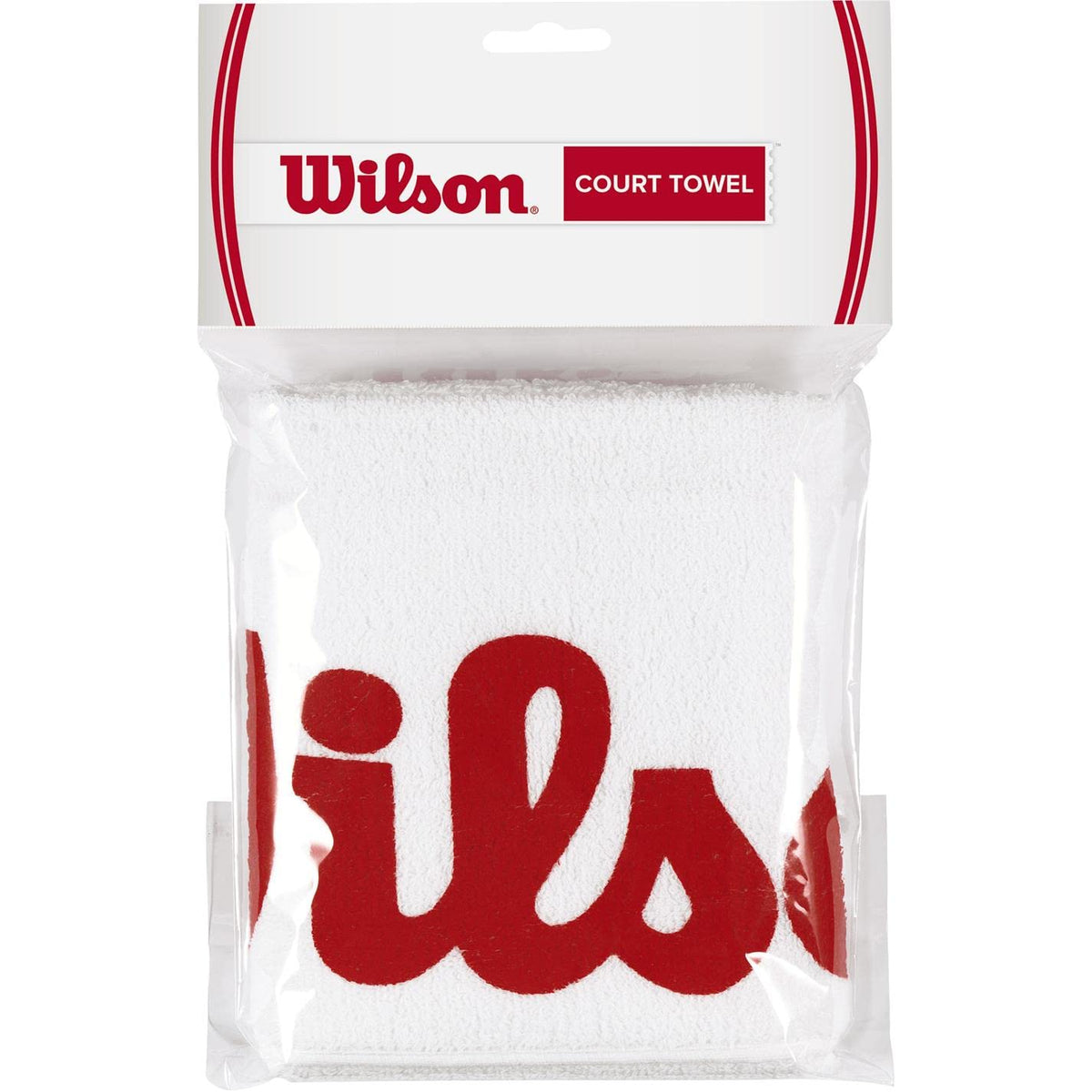Wilson WRZ540000 Court Hand Towel (White/Red)