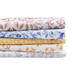 Great Bay Home 4-Piece Floral Print Ultra-Soft Microfiber Sheet Set. Wrinkle Free, Comfortable, All-Season Bed Sheets. (Queen, Watercolor Flowers - Blue)