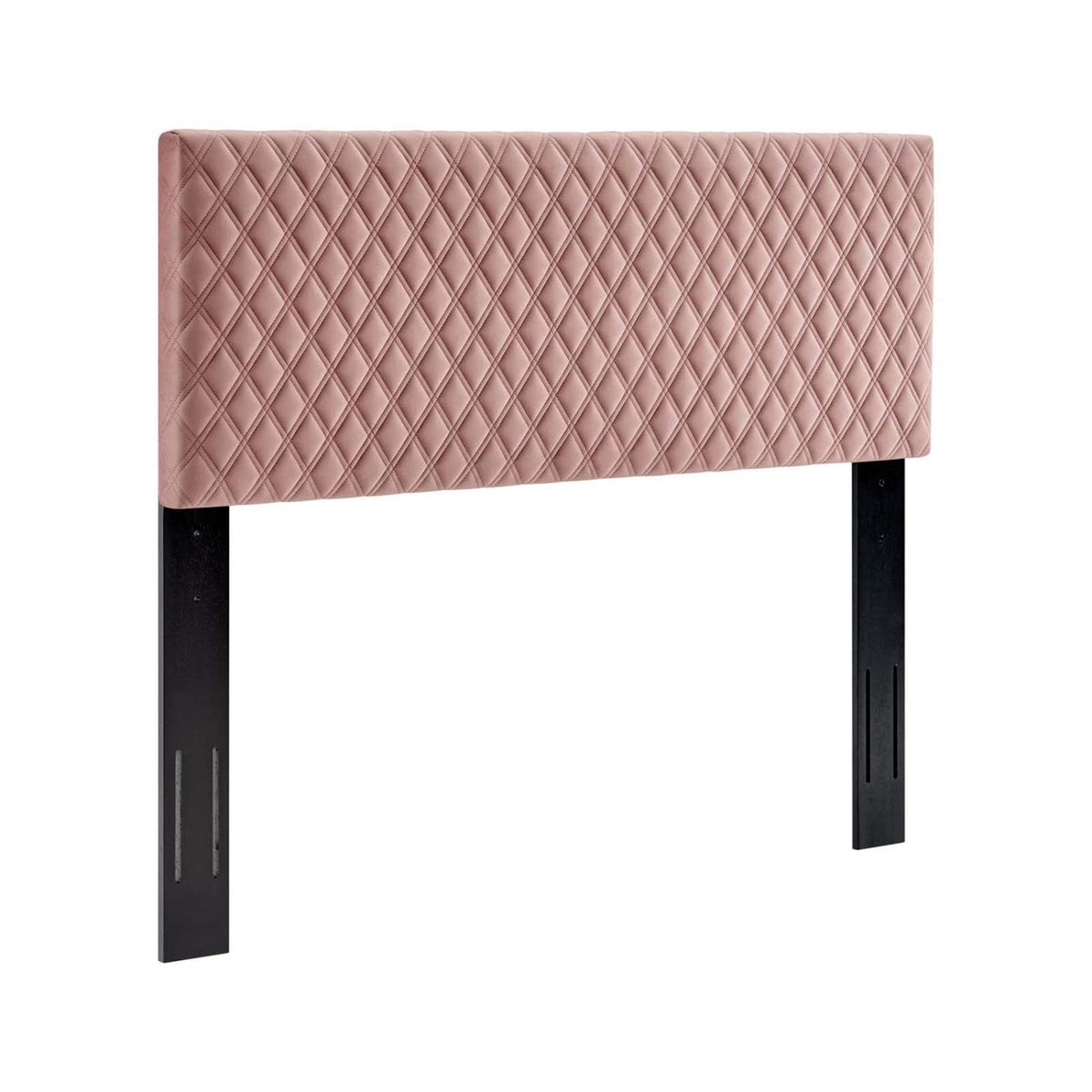 Modway Angela Tufted Diamond Lattice Performance Velvet Upholstered Twin Headboard In Dusty Rose