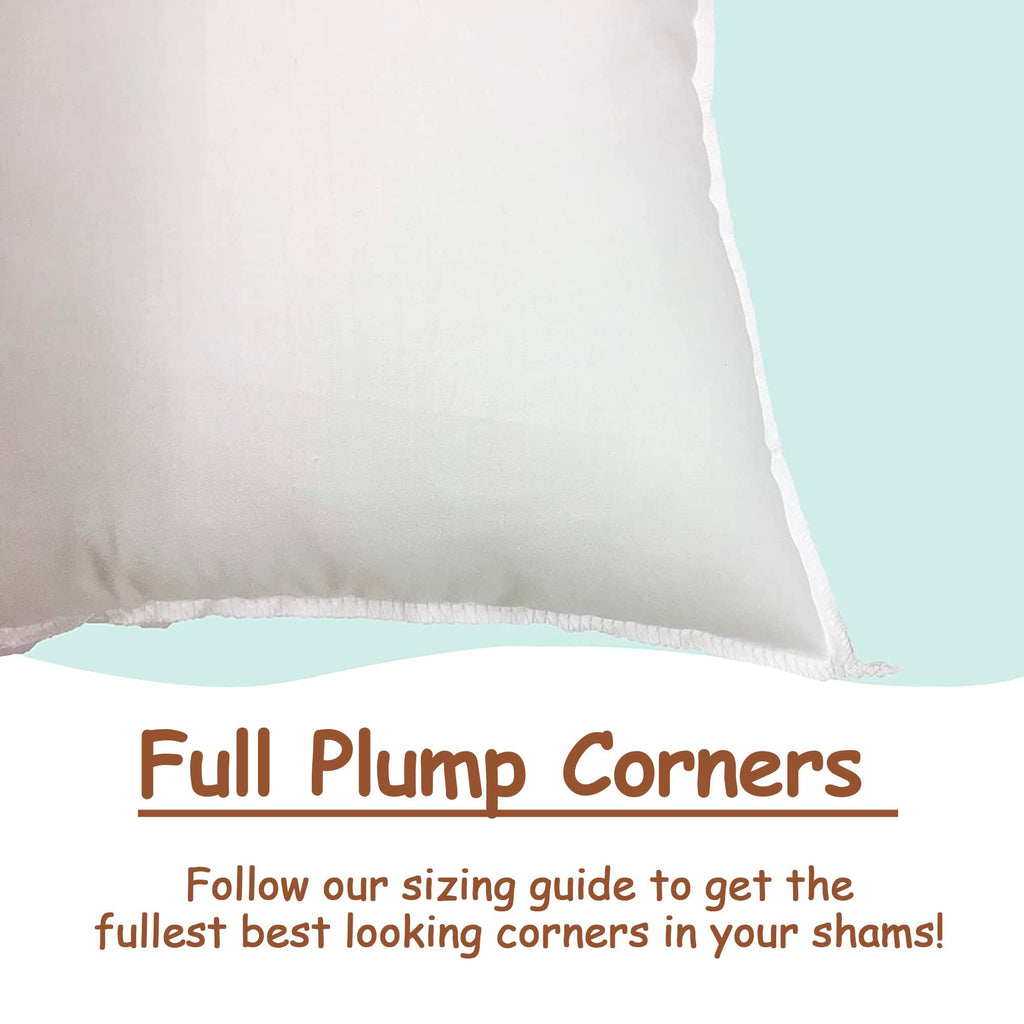 Pillowflex Synthetic Down Pillow Insert - 25X25 Euro Down Alternative Pillow, Ultra Soft Large Square European Throw Pillow, Bed