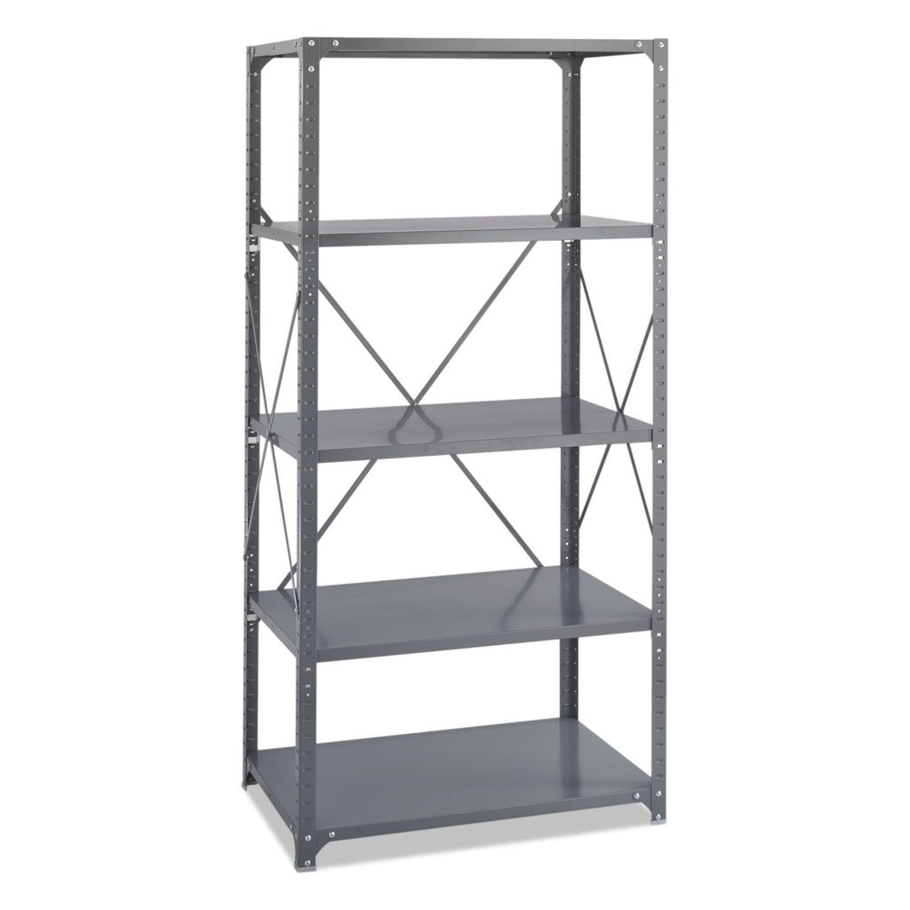 Safco 6267 Commercial Steel Shelving Unit Five-Shelf 36W X 24D X 75H Dark Gray (Saf6267)