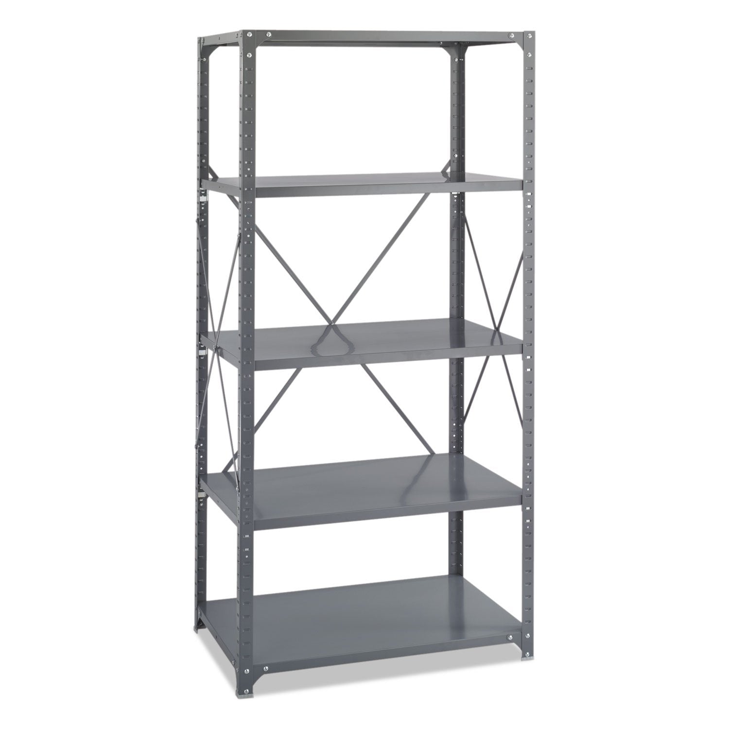 Safco 6267 Commercial Steel Shelving Unit Five-Shelf 36W X 24D X 75H Dark Gray (Saf6267)