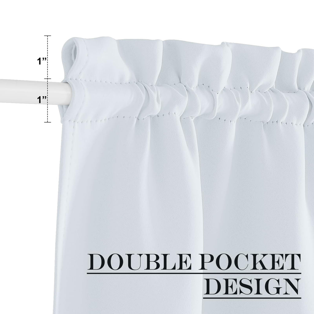 Nicetown French Door Curtain Window Treatment Drapes - Solid Room Darkening Thermal Insulated 30 X 72 Inches Blackout Gliding Door Curtains Kitchen Panels Coverings, 1 Panel, Greyish White