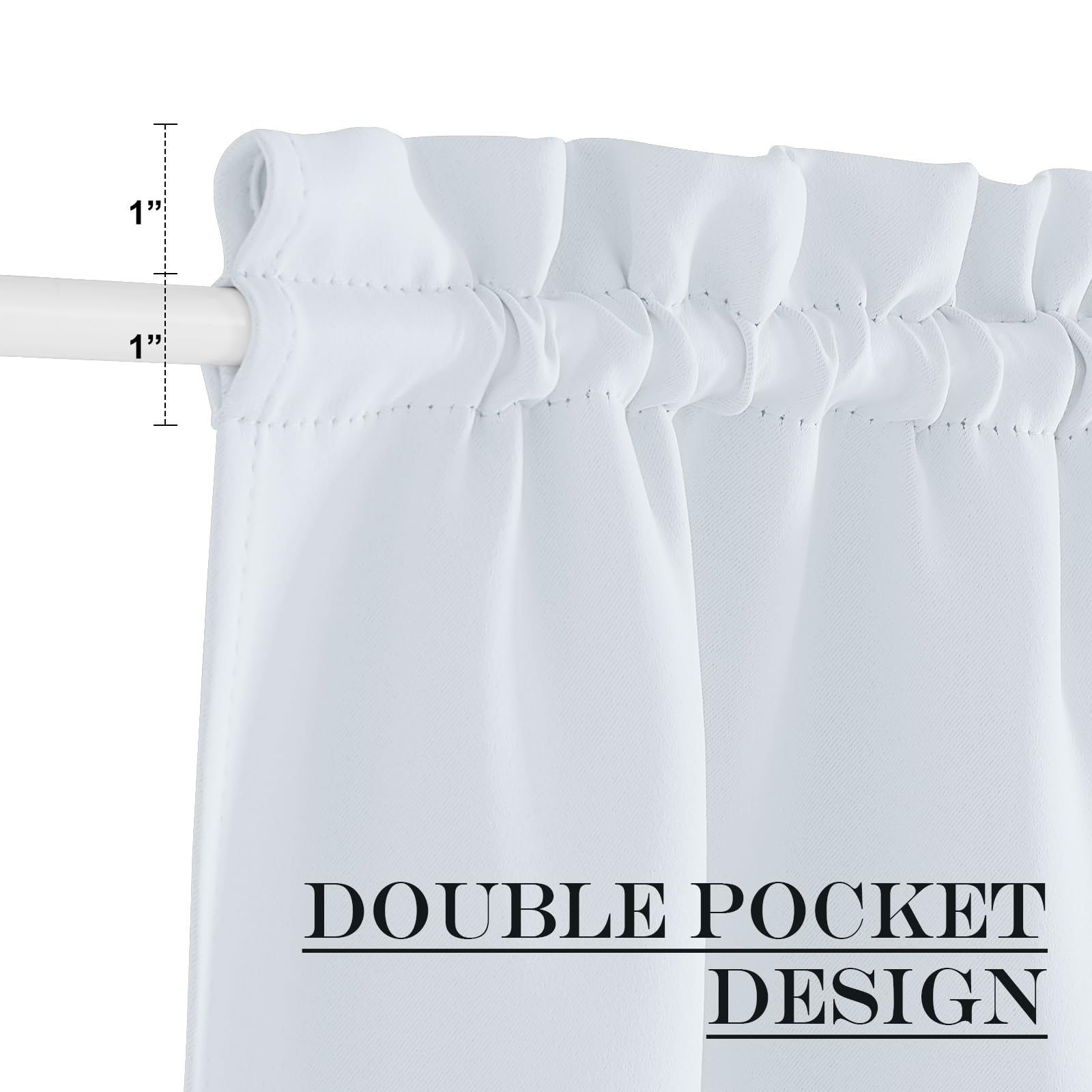 Nicetown Doorway Curtains, Closet Door Window For Bedroom, Thermal Insulated Noise Reducing Room Darkening French Door Curtains For Glass Door Office, 42' Wide X 80' Long, 1 Panel, Greyish White