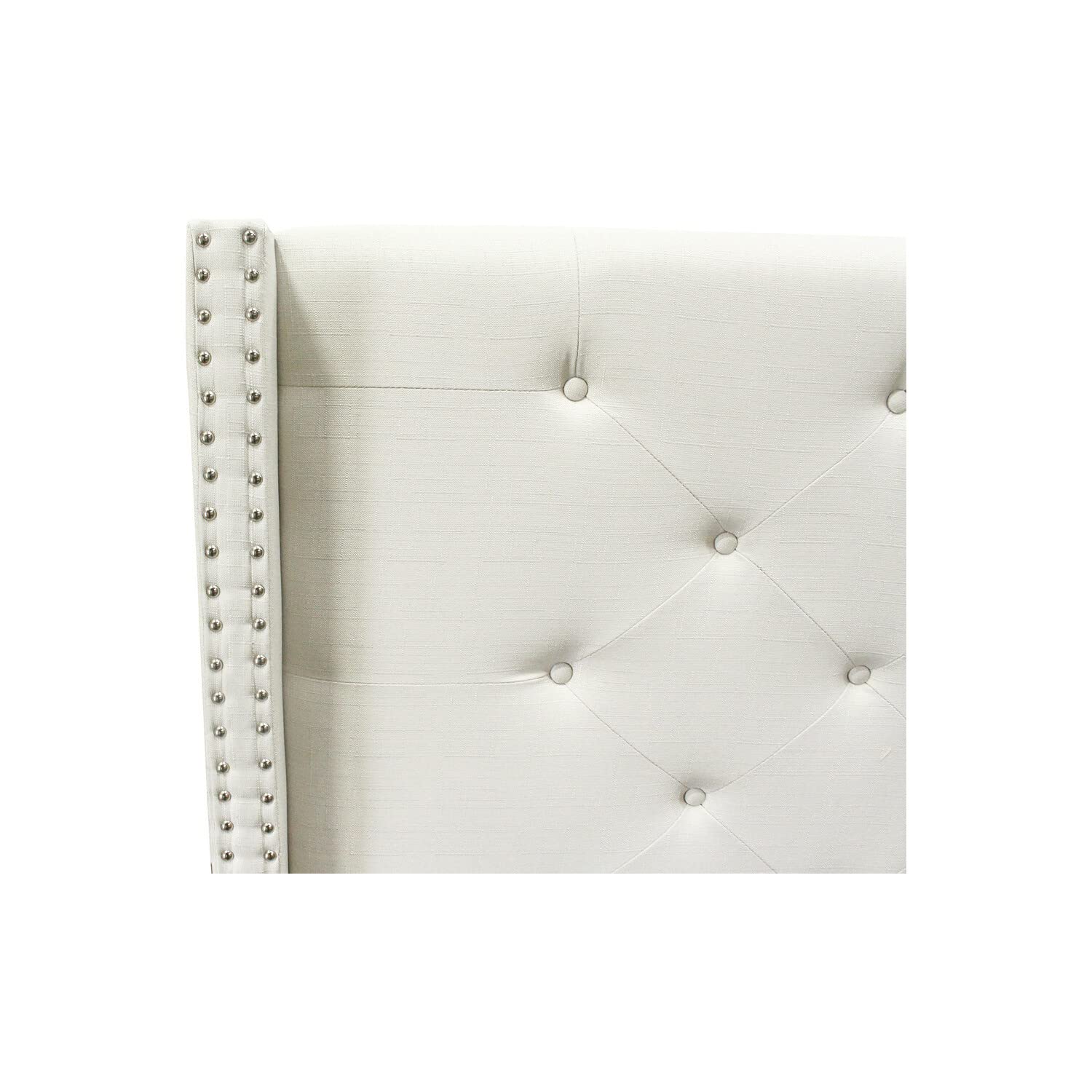 Best Master Furniture Vero Tufted Wingback Platform Bed, Queen Beige