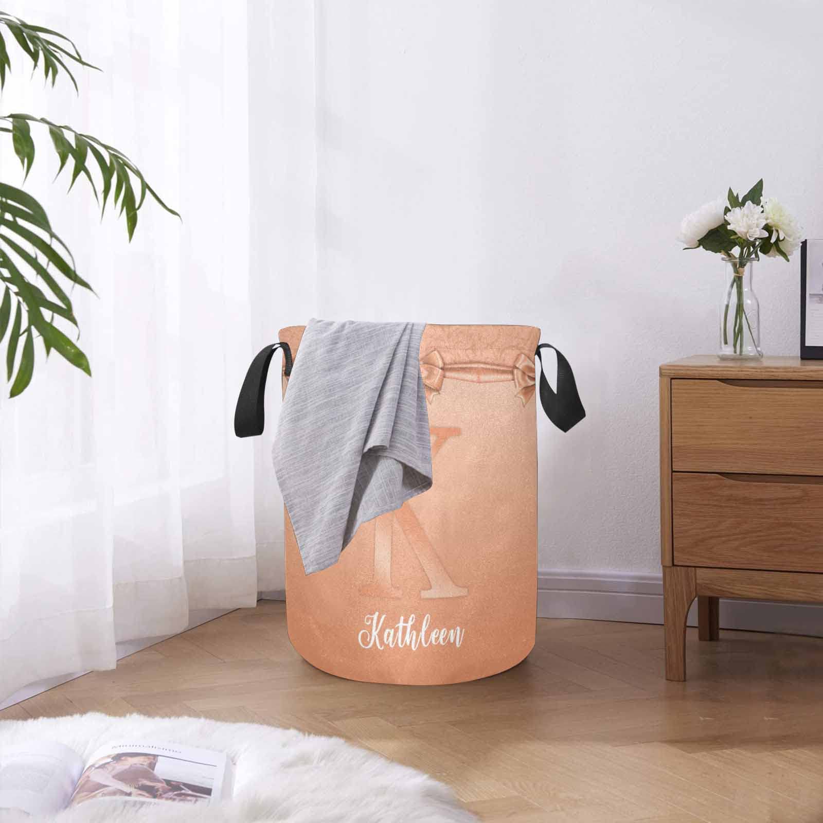 Personalized Bow Tie Laundry Basket Name Foldable Organizer Laundry Hamper With Handle Gift Baskets For Bathroom Bedroom Living