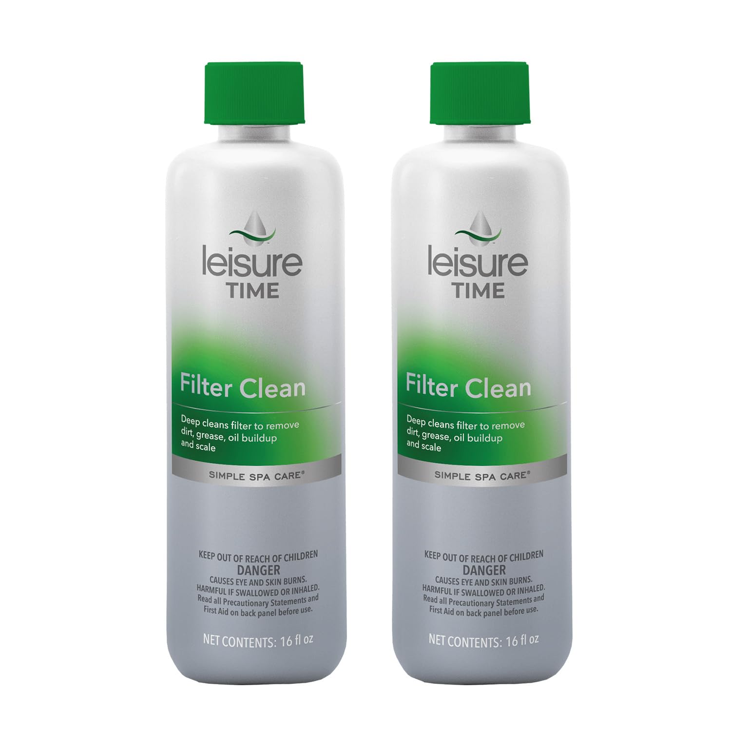Leisure Time O-02 Filter Clean Cartridge Cleaner For Spas And Hot Tubs, 1-Quart, 2-Pack