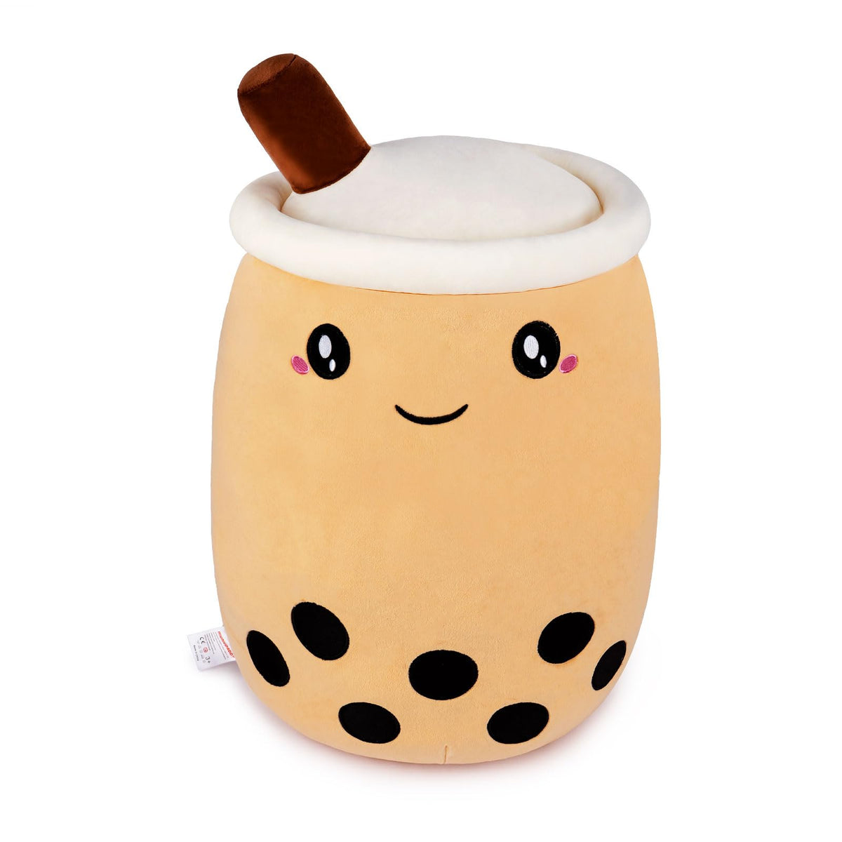 Niuniu Daddy Boba Plushies, 27.6 inches Jumbo Brown Bubble Tea Plush Toy with Big Eyes, Giant Soft Squishy Milk Tea Food Stuffed
