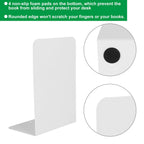 6 Pcs White Metal Bookends, Bookends For Shelves, Heavy Duty Book Ends To Hold Books, Book Stopper For Shelves, Heavy Books, Dec