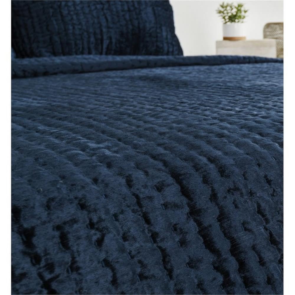 Kosas Home Dimitry 26X26 Rayon Velvet And Solid Cotton Euro Sham In Ocean Blue
