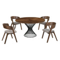 Armen Living Cirque Jackie 5 Piece Walnut Dining Set