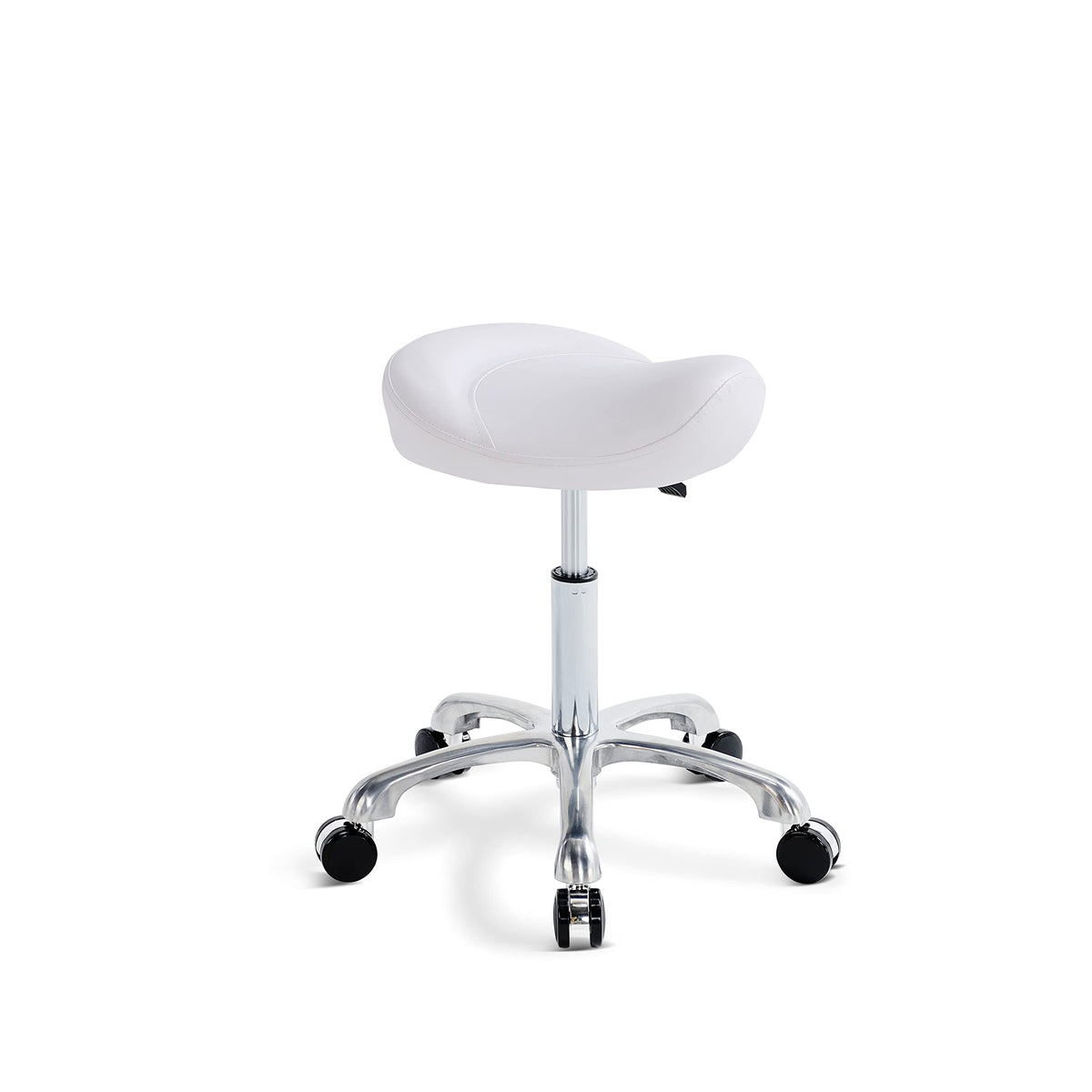 MWOSEN Saddle Stool Rolling Swivel Height Adjustable with Wheels. Saddle Chair Salon, Spa, Tattoo, Pedicure, Massage -Estheticia