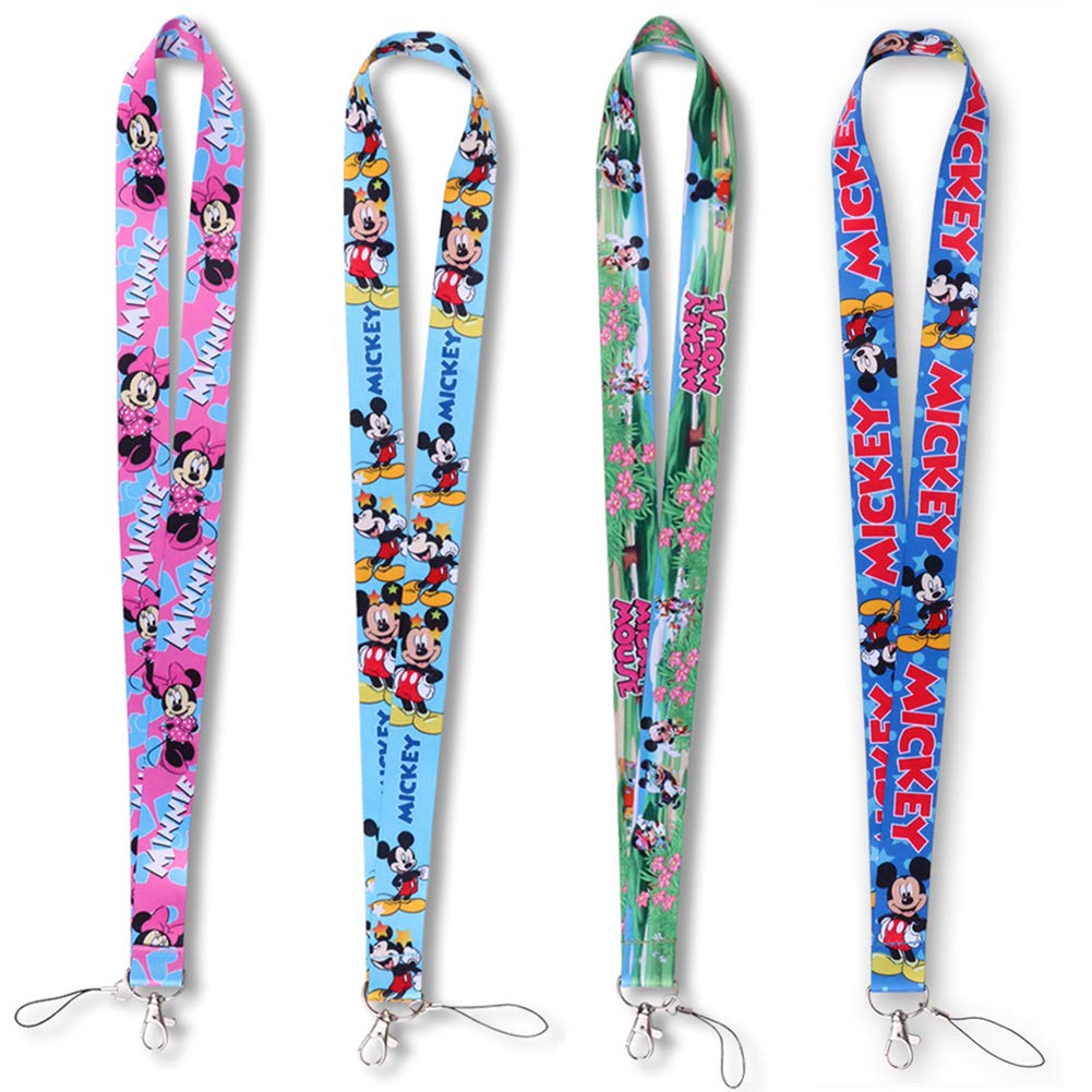 Ergonflow 4 Pack Cartoon Neck Lanyard Necklace Phone Straps Key Chain,Neck Lanyard For Id Badge Holder Bags Accessories With Lob