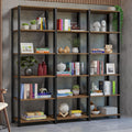 Madesa Multipurpose Organiser Cupboard With Storage Space, 10 Shelves, Free Standing Bookshelf, Wood, 258Cm  Brown/Black