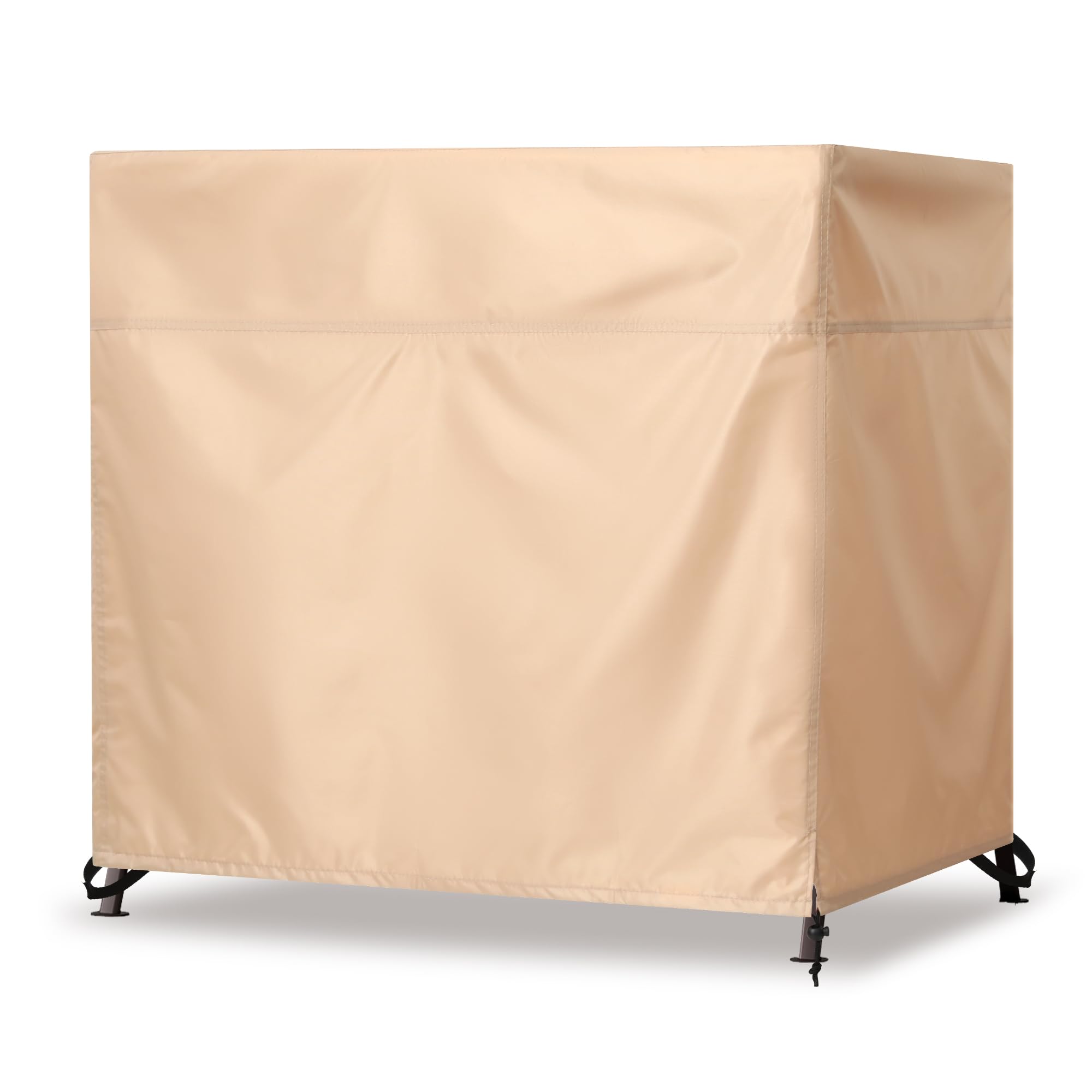 uHousDeco Outdoor 3 Triple Seater Hammock Patio Swing Chair Cover, Water-Resistant, All Weather Protection, Beige Color
