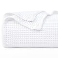 Phf 100% Cotton Waffle Weave Blanket Queen Size 90'X90'-Lightweight Washed Soft Breathable Blanket Perfect For Summer - Great