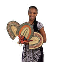 Omaqa One Burkina Faso African Hand Fan Woven 16'' Long for Women & Men | Home Decoration