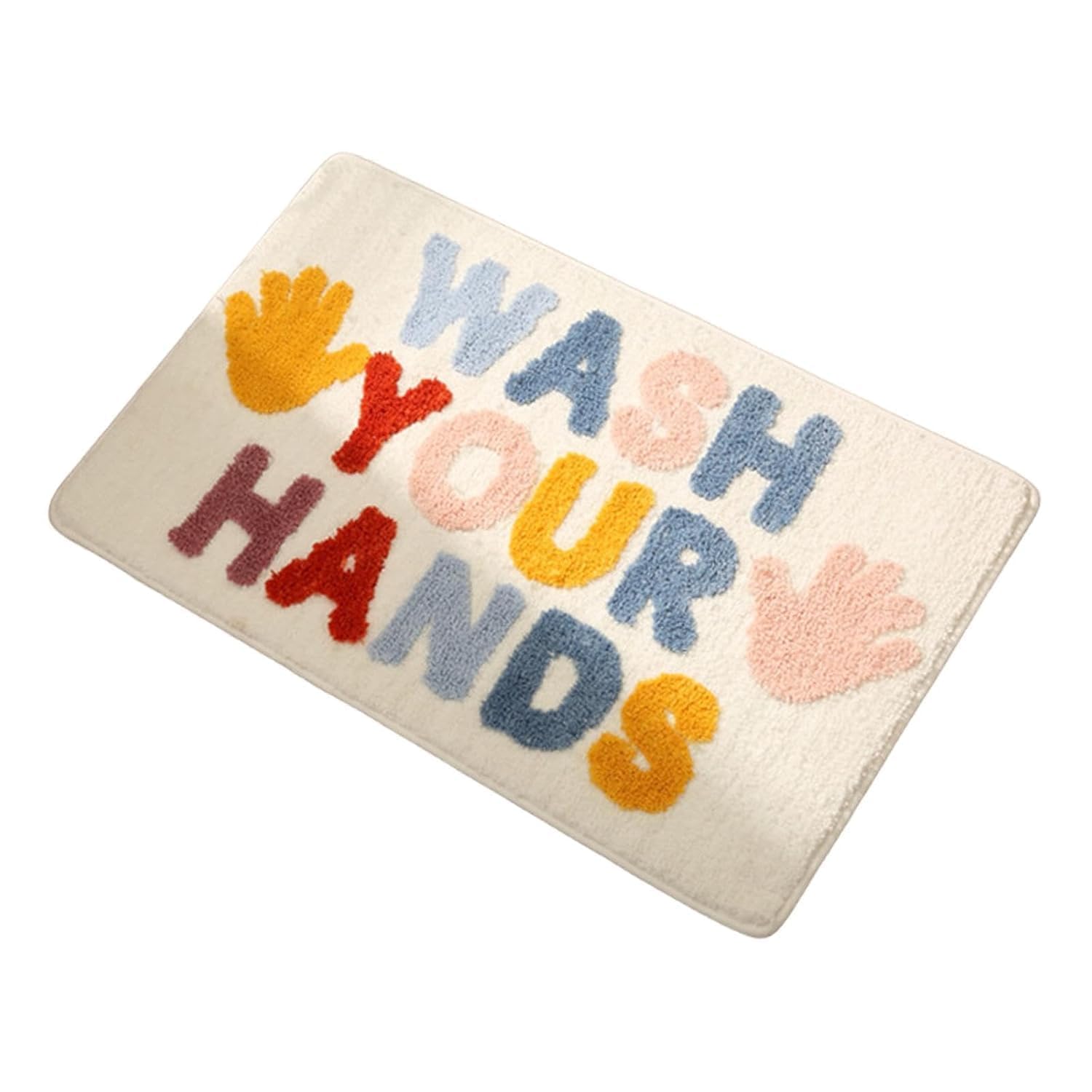 Rdipsie Bath Rugs Microfiber, Bathroom NonSlip Mat Washable Cute Bath Mat for Kids,Colorful Wash Your Hands Rug, Modern Absorbe