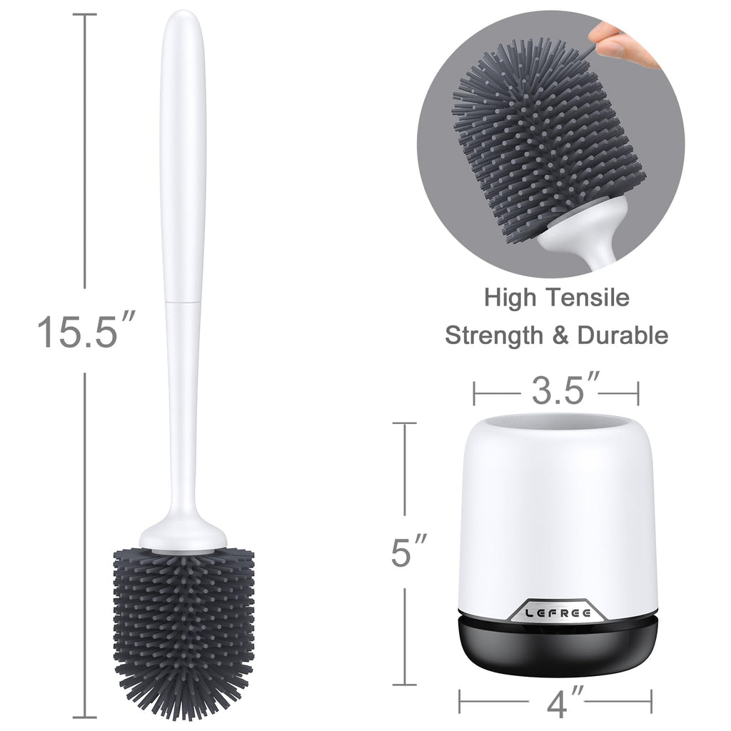 Lefree Toilet Brush, 2 Pack Toilet Brush,Silicone Toilet Bowl Brush And Holder Set With Ventilated Holder, Toilet Brush Set For