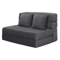 ANONER 60'' Fold Sofa Bed Couch Memory Foam with 2 Pillows Futon Sleeper Chair Guest Bed and Fold Out Couch, Washable Cover Quee
