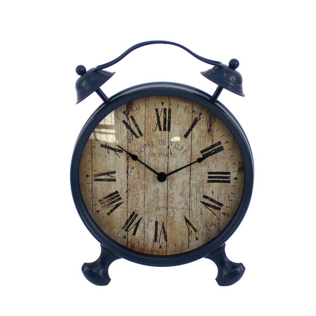 HomeRoots Metal 3.15' x 16.93' x 12.4' Blue, Retro Style - Wall Clock