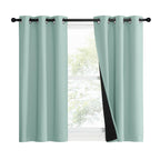 Nicetown Aqua Blue 100% Blackout Curtain Set, Thermal Insulated & Energy Efficiency Window Draperies For Guest Room, Full Shading Panels For Shift Worker And Light Sleepers, 37W X 50L, 2 Pcs