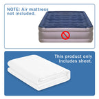Bedecor Fitted Sheet For Air Mattress Inflate Without Disassembly Convenient & Firm Deep Up To 21'' White -Twin Xl