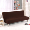 Solid Colour Armless Sofa Bed Cover Polyester Spandex Stretch Futon Slipcover 3 Seater Elastic Full Folding Couch Sofa Cover fit