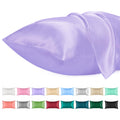Lirex Satin Pillow Cases (2 Pack), Queen Size Soft Solid Color Microfiber Satin Pillowcase, Wrinkle Free Fade Resistant Breathab
