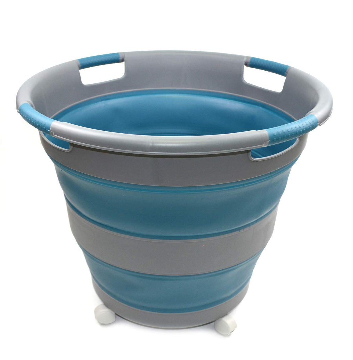 SAMMART 66L Collapsible Laundry Basket with wheels  Foldable Pop Up Storage Container/Organizer with wheels  Portable Washing 
