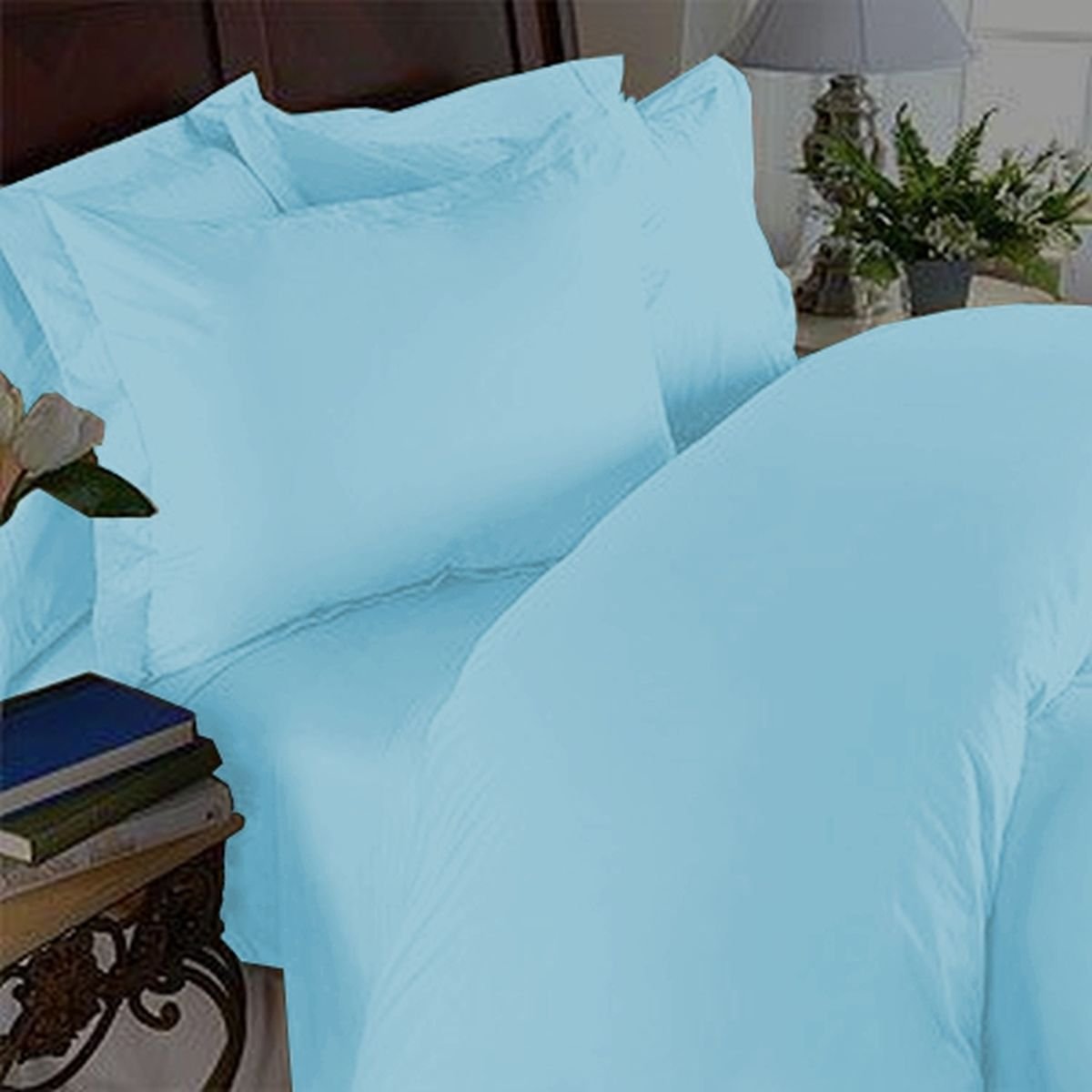 Elegant Comfort Wrinkle & Fade Resistant 1500 Premium Hotel Quality Microfiber 4-Piece Sheet Set Ultra Soft Set Includes Flat Sh