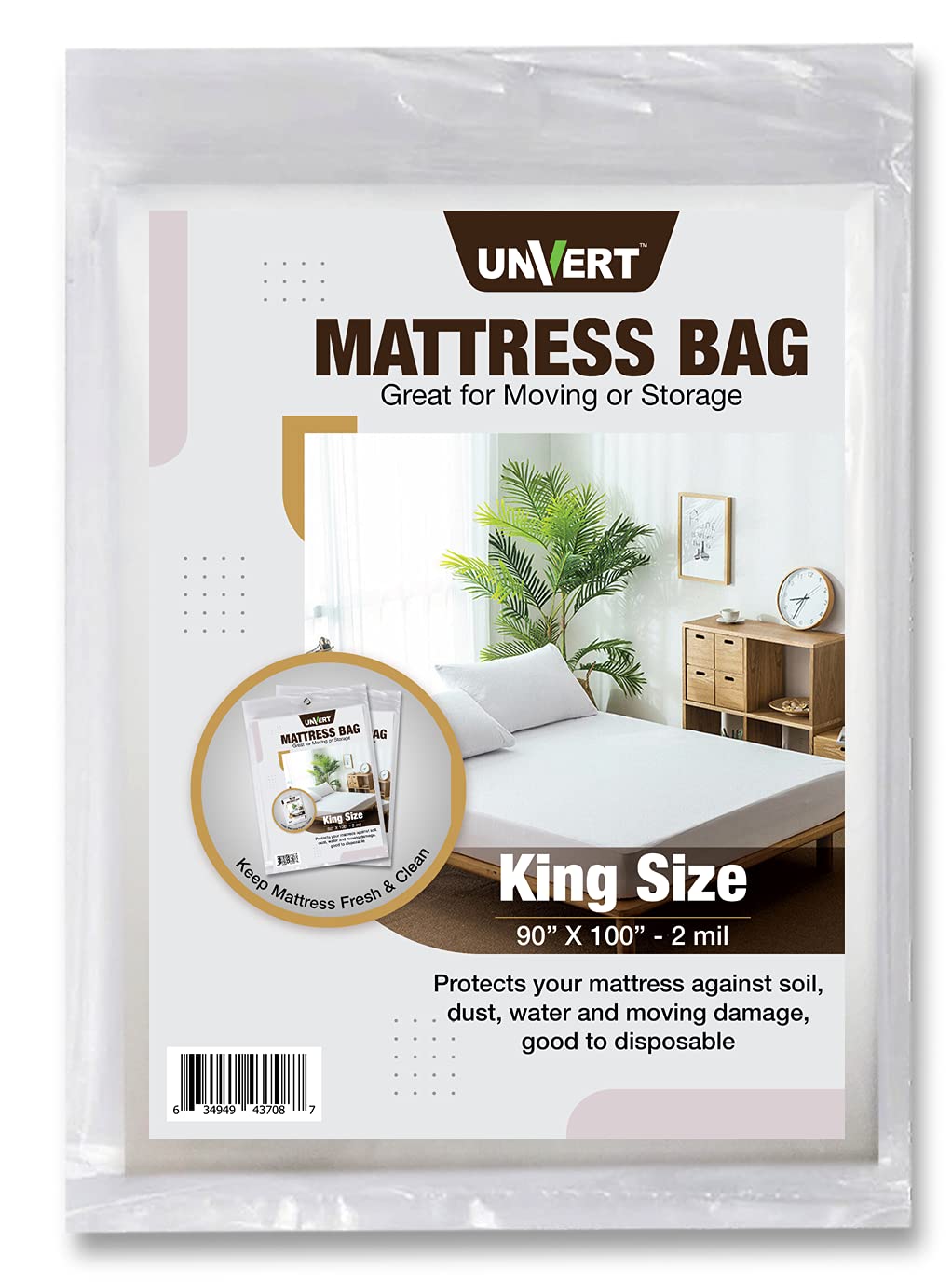 King Mattress Bags For Moving, Mattress Bag, Mattress Cover For Moving Or Storage, Heavy Duty 2 Mil (90' X 100') - Made In Usa