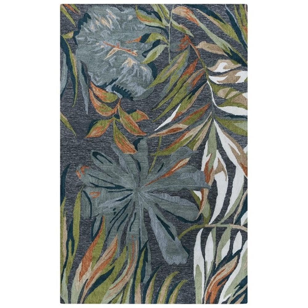 Mirage 7'9" X 9'9" Floral Gray/Blue/Green/White/Orange Hand Tufted Rug