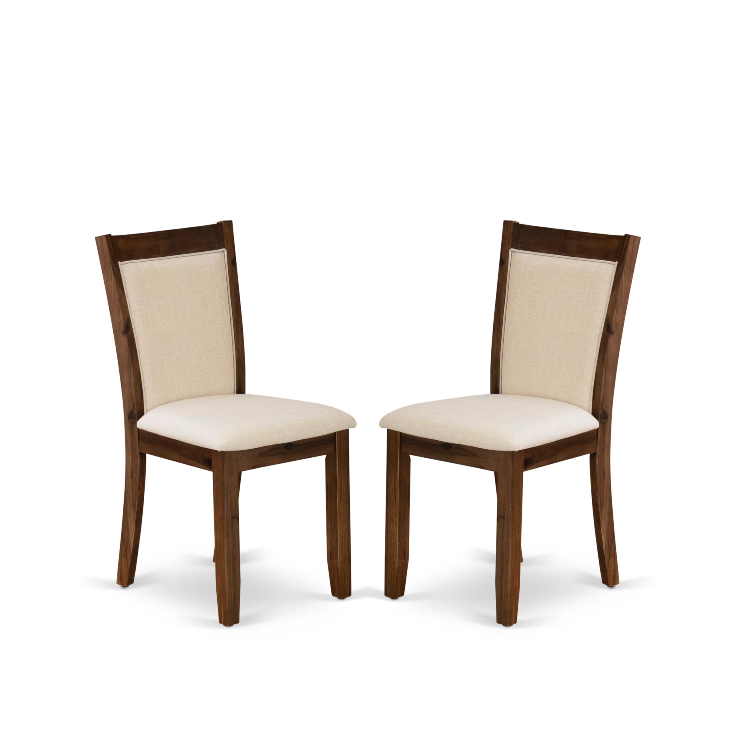 East West Furniture V797Mzn32-5 5 Piece Kitchen Table Set Includes A Rectangle Dining Table With V-Legs And 4 Light Beige Linen Fabric Parson Dining Room Chairs, 40X72 Inch, Multi-Color