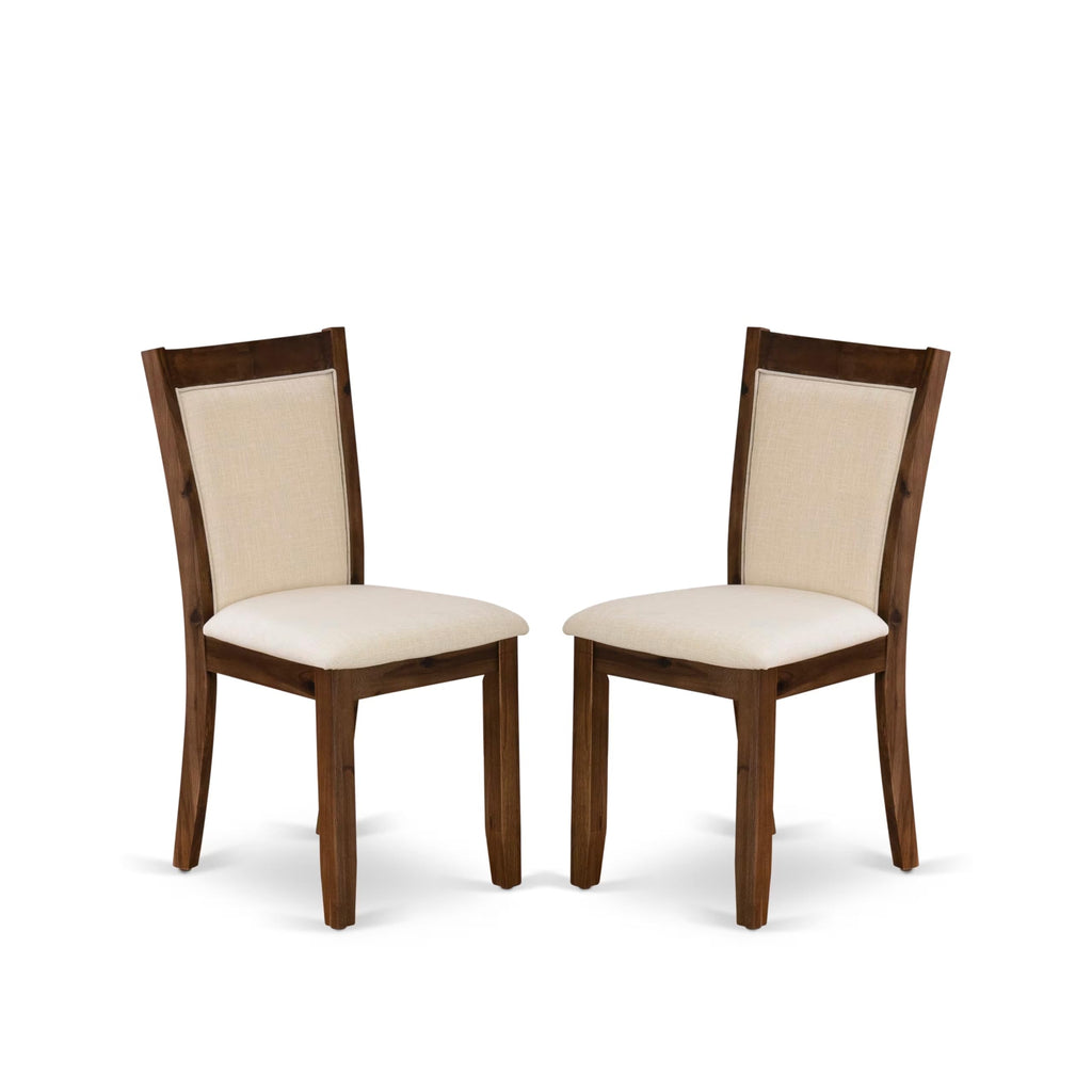 East West Furniture V796Mzn32-7 7 Piece Kitchen Table Set Consist Of A Rectangle Dining Table With V-Legs And 6 Light Beige Linen Fabric Parson Dining Chairs, 36X60 Inch, Multi-Color
