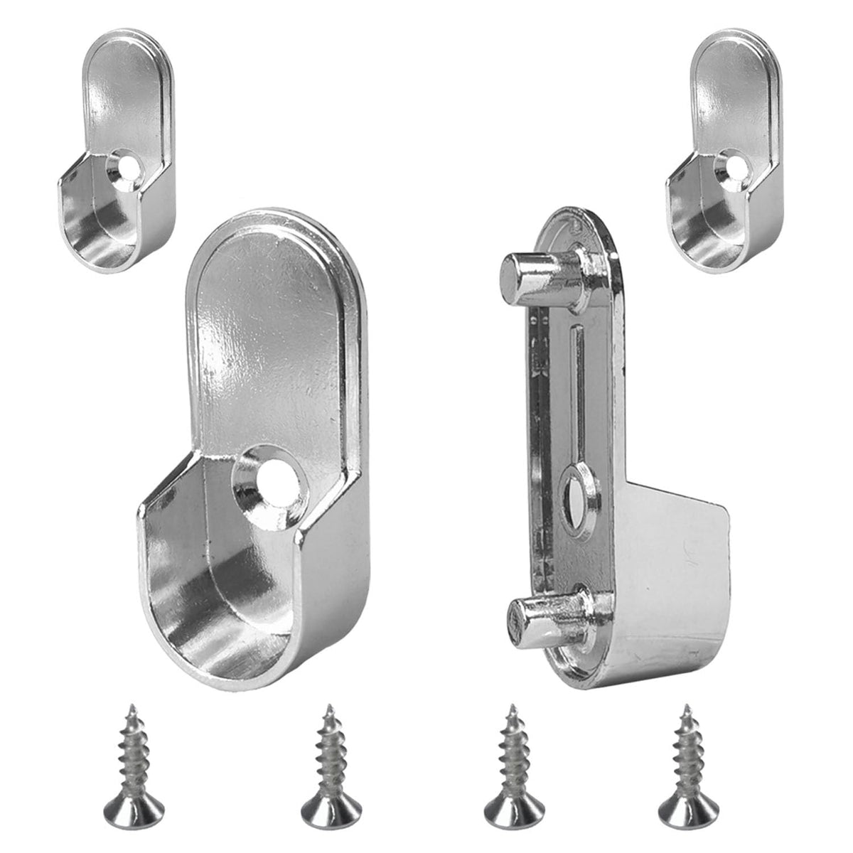 HDbonemu 4Pcs 15mm x 30mm Oval Closet Rod End Supports