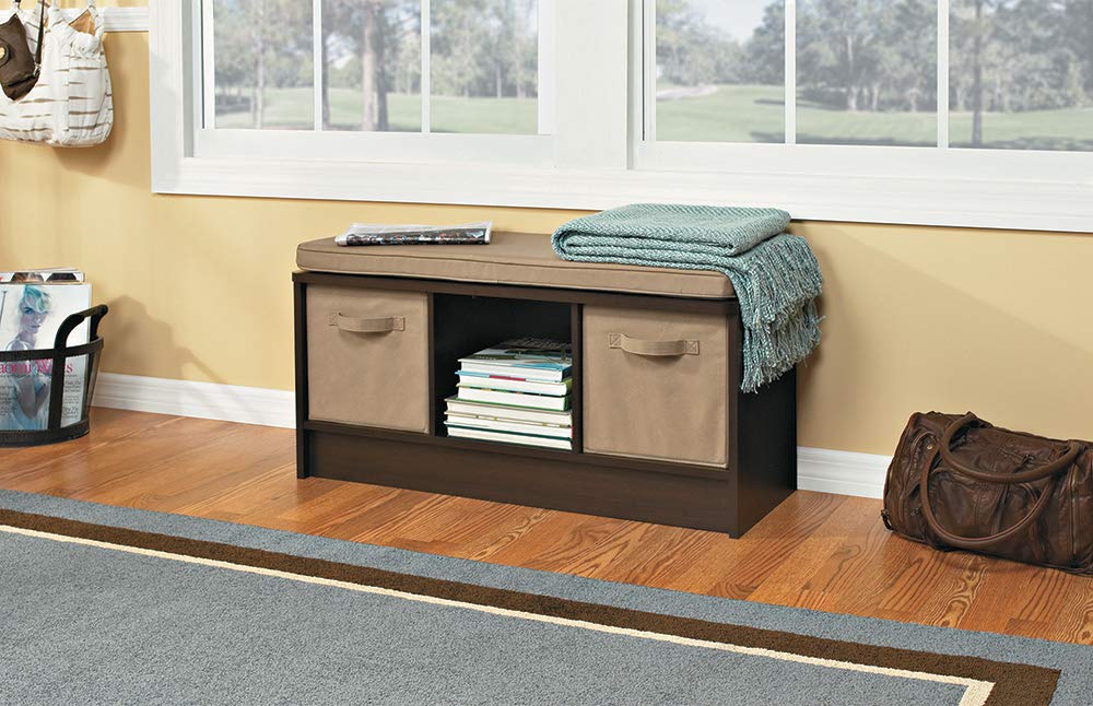 Closetmaid 1570 Cubeicals 3-Cube Storage Bench, 14.01'D X 35.27'W X 18.5'H, Espresso
