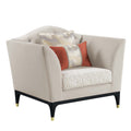 ACME Furniture Beige Upholstered Chair with Button Tufted