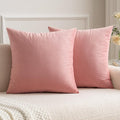 Miulee Pack Of 2 Velvet Soft Solid Decorative Square Throw Pillow Covers Set Cushion Case For Spring Sofa Bedroom Couch 18X18 In